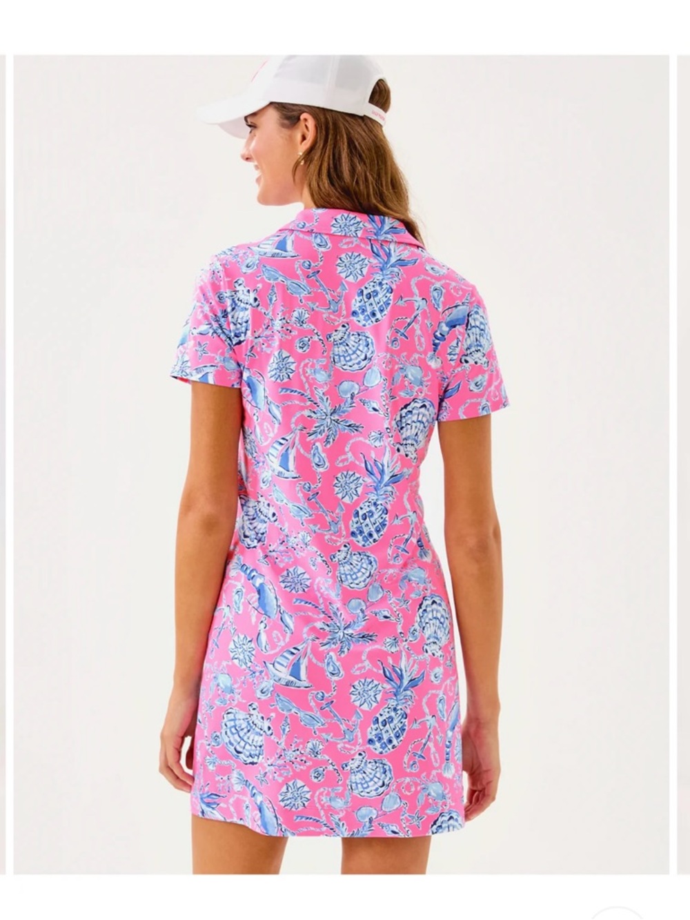 Lilly Pulitzer Dune Dress Barefoot Rousseau Pink Barefoot Beachcombers Sz L - Picture 6 of 8